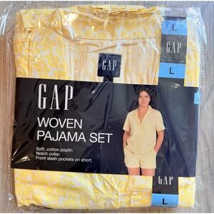 Gap Women’s 2-Piece Woven Pajama Set Yellow Size Large